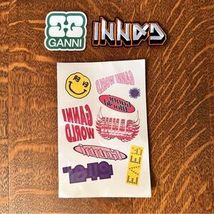 Mixed Ganni Temporary Tattoos, Sticker, + Patch in Multicolor
